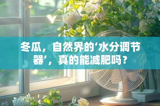 冬瓜，自然界的‘水分调节器’，真的能减肥吗？