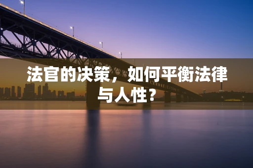 法官的决策，如何平衡法律与人性？