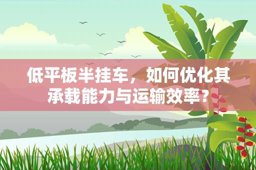 低平板半挂车，如何优化其承载能力与运输效率？