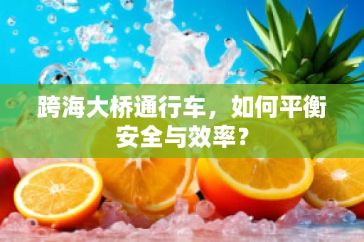 跨海大桥通行车，如何平衡安全与效率？