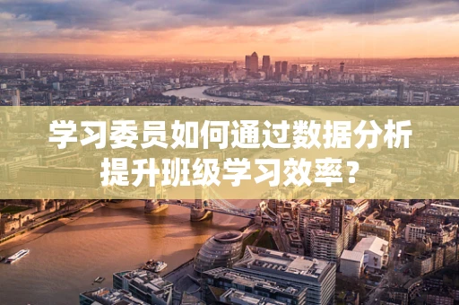 学习委员如何通过数据分析提升班级学习效率？