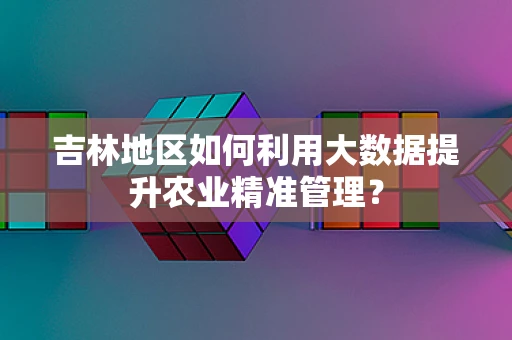 吉林地区如何利用大数据提升农业精准管理？