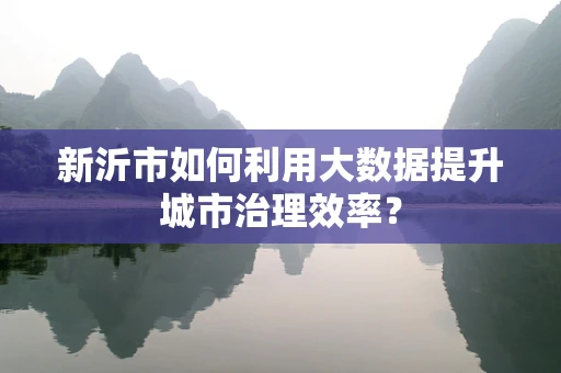 新沂市如何利用大数据提升城市治理效率？
