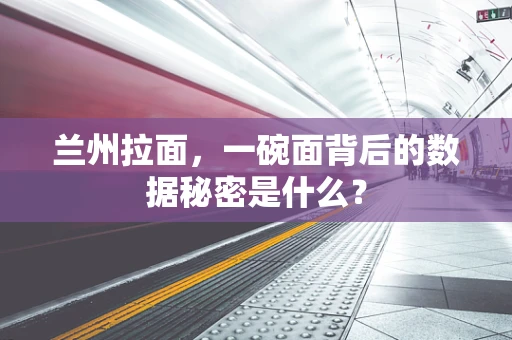 兰州拉面，一碗面背后的数据秘密是什么？