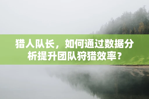 猎人队长，如何通过数据分析提升团队狩猎效率？